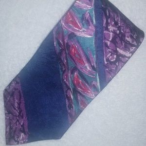 Oscar de la Renta Purple/Blue Pattern Neck Tie